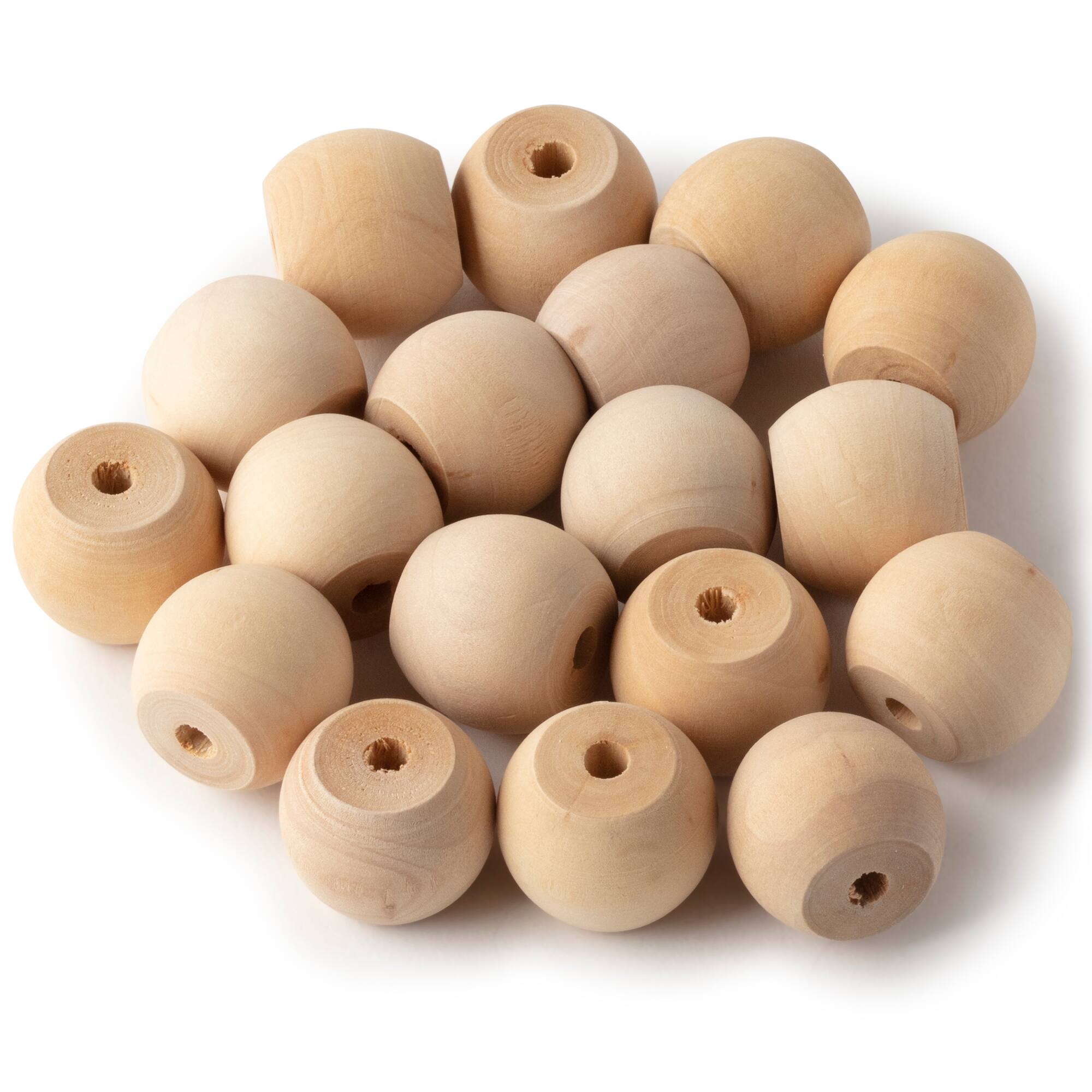 6 Packs: 18 ct. (108 total) 1" Wood Round Beads by Make Market®